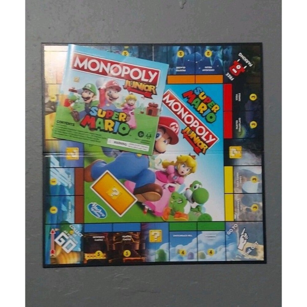 Monopoly Junior Jr Super Mario 2022 REPLACEMENT Game Board and Instructions